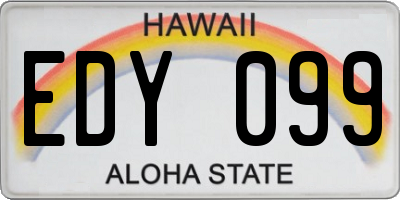 HI license plate EDY099