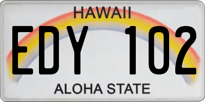 HI license plate EDY102