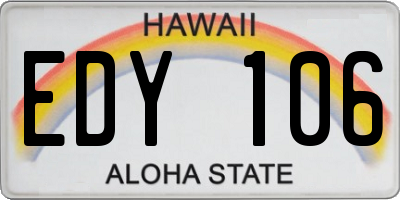 HI license plate EDY106