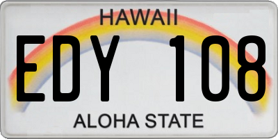 HI license plate EDY108
