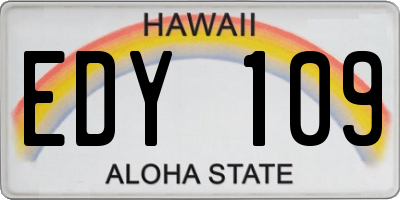 HI license plate EDY109