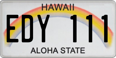 HI license plate EDY111