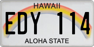 HI license plate EDY114
