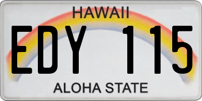 HI license plate EDY115