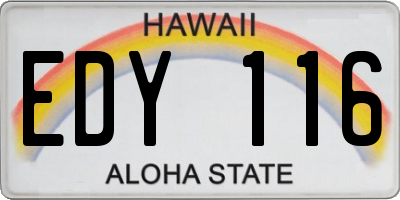 HI license plate EDY116