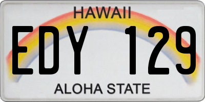 HI license plate EDY129