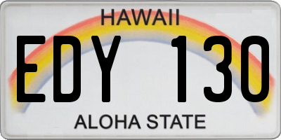 HI license plate EDY130