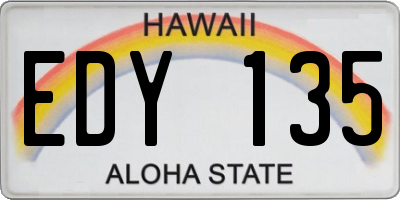 HI license plate EDY135