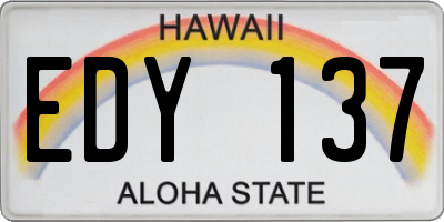 HI license plate EDY137