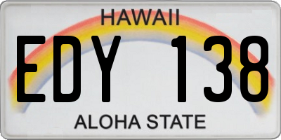 HI license plate EDY138