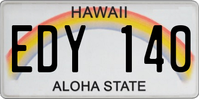 HI license plate EDY140
