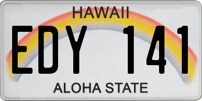 HI license plate EDY141