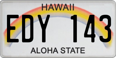 HI license plate EDY143