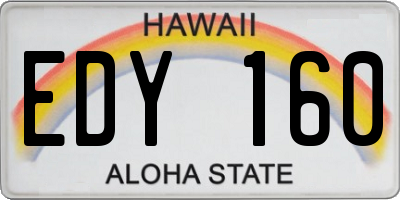 HI license plate EDY160