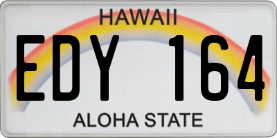 HI license plate EDY164