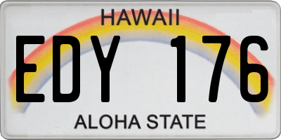 HI license plate EDY176
