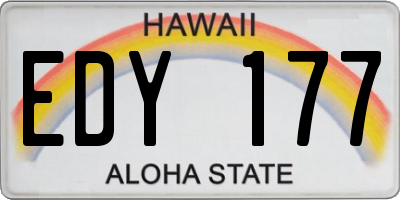 HI license plate EDY177