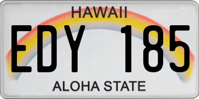 HI license plate EDY185