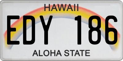 HI license plate EDY186