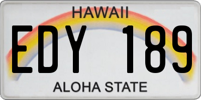 HI license plate EDY189
