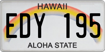 HI license plate EDY195