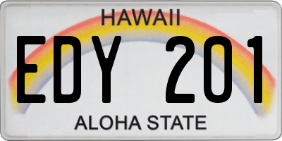 HI license plate EDY201