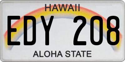 HI license plate EDY208