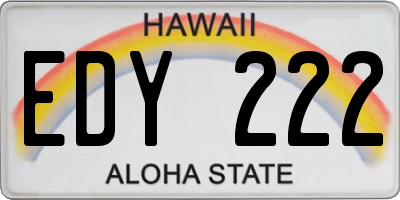 HI license plate EDY222
