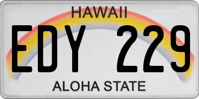 HI license plate EDY229