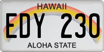 HI license plate EDY230