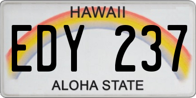 HI license plate EDY237