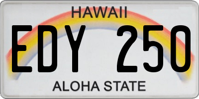 HI license plate EDY250