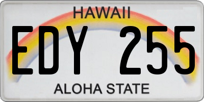 HI license plate EDY255
