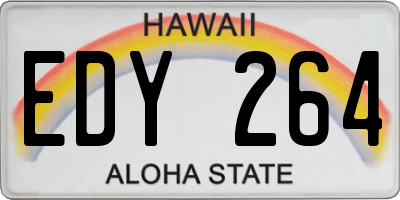 HI license plate EDY264