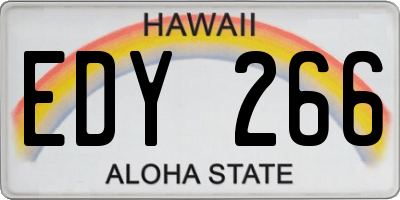 HI license plate EDY266
