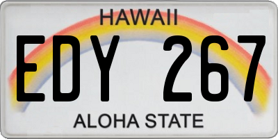 HI license plate EDY267