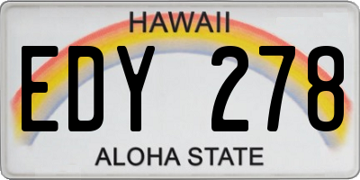 HI license plate EDY278
