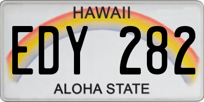 HI license plate EDY282