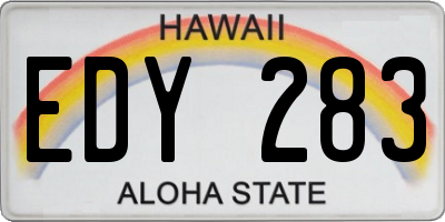 HI license plate EDY283