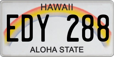 HI license plate EDY288
