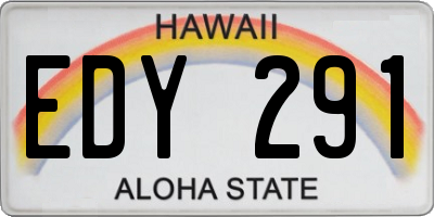 HI license plate EDY291