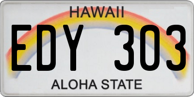 HI license plate EDY303