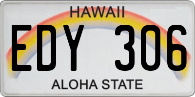HI license plate EDY306
