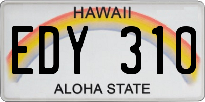 HI license plate EDY310