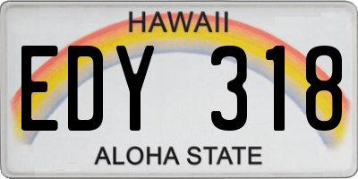 HI license plate EDY318
