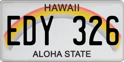 HI license plate EDY326