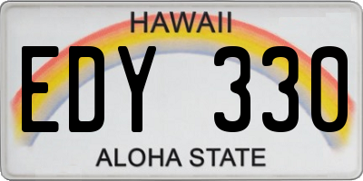 HI license plate EDY330