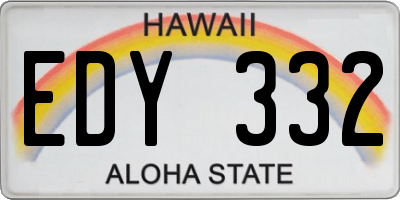 HI license plate EDY332