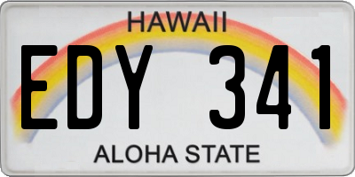 HI license plate EDY341