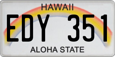 HI license plate EDY351